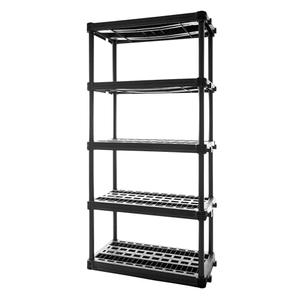 Plano 5-Shelf Plastic Storage Shelves, 73” x 36” x 18”, 750lb Capacity, Pantry, Office, Closet and Garage Shelves, Easy to Assemble, Durable Plastic Shelving Unit