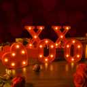 EDYCON 5Packs Valentine's Day Letter Lights Sign Table Decorations LED Light up Letters Battery Powered Letter for Home Party Bedroom Tabletop Fireplace Indoor Decor(XOXO Heart)