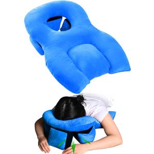 Face Down Pillow for Sleeping, Height Adjustable Face Down After BBL/Eye Surger, Stomach Sleeping Pillow, Prone Pillow, Retinal Vitrectomy Recovery Equipment, Home Massage Pillow, Blue