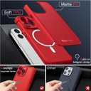 COOLQO Magnetic for iPhone 13 Pro Case, Dual Layer Matte Scratch-Resistant, Red