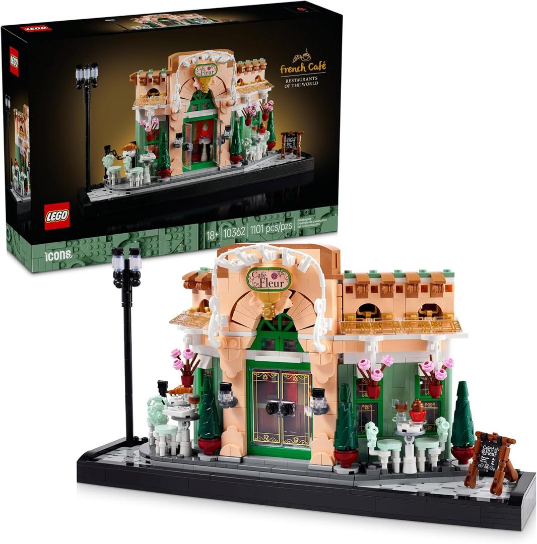 LEGO Icons French Caf Paris Building Kit - DIY Set for Adults - Collectible Bedroom and Home Decor - Display for Home or Office - Gift for Birthdays - 10362