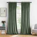 MIULEE Velvet Curtains Sage Green Thermal Insulated Blackout Curtain Drapes for Bedroom Living Room Darkening 84 Inches Long Curtains Panels Rod Pocket Set of 2, 52"W x 84"L (Pack of 2)