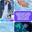 Kids Sleeping Bag for Boys & Girls - Glow in The Dark for Ages 3+, Large With Pillow Pocket, Extra Soft Toddler Blanket (66" x 33")