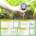 YAMRON 4-in-1 Soil Moisture Meter Digital Plant Temperature/Soil Moisture/PH Meter/Sunlight Intensity Backlight LCD Display Soil Test Meter for Gardening, Farming and Outdoor Plants