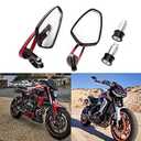 Universal Black Motorcycle Billet Aluminum 7/ 8" 22 Bar End Side Rearview Mirrors (Red)