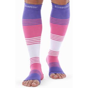 Doc Miller Open Toe Compression Socks for Women & Men  2030 mmHg Knee High Compression Socks for Swelling, Varicose Veins, Travel & Nurses  Toeless Wide Calf Support, Leg Pain & Circulation-1 Pair (X-Large)