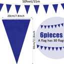 Panelee 300 Feet Blank Pennant Banners Flags String Hanging DIY 180 Pcs Triangle Bunting Pennant Garland for Opening Graduation Birthday Party Decoration Festival Celebration (Blue)
