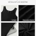 MEROKEETY Women's Boho Maxi Sundress 2026 Summer Beach Dress Scoop Neck Sleeveless Loose Tank Dress (Black, XL)