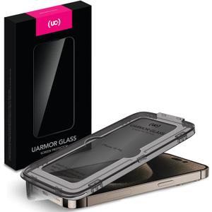 5 x UARMOR Glass Privacy Screen Protector for [ iPhone 15 Pro ] 9H Premium Tempered Glass Anti-spy, Easy Installation Kits, 9H Hardness  2 Pack