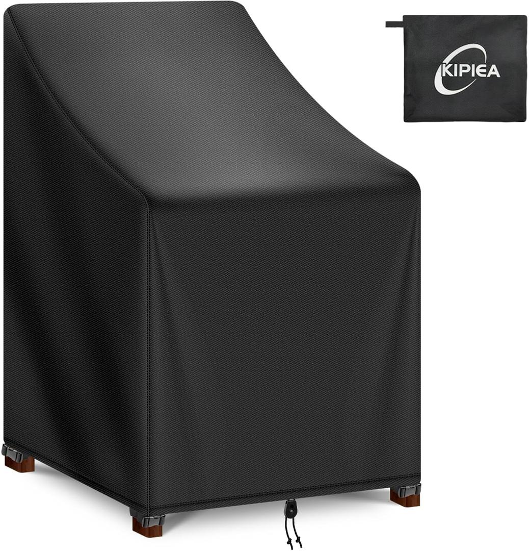 Kipiea Patio Chair Covers Waterproof Winter - Heavy Duty Lawn Outdoor Furniture Chair Covers with Anti UV and No Tears, No Fading (28" W x 36" D x 47" H)