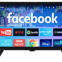 19 Inch Small Smart TV HD 900P LED, Flat Screen Smart Television with ATSC Tuner/HDMI/USB/AV for Kitchen, RV, Camper, Home & Bedroom or On-The-Go Entertainment