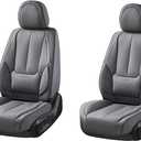 Coverado Seat Covers, Car Seat Covers Front Seats, Car Seat Cover, Car Seat Protector Waterproof, Car Seat Cushion Nappa Leather, Gray Seat Covers Carseat Cover Universal Fit for Most Cars (Grey)