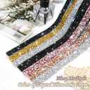 2 x FULZTEY 5 Rolls Rhinestone Ribbon Roll,Mix Colors Crystal Ribbon for DIY Crafts,1.5 cm Wide Diamond Strips Self Adhesive,5 Yards Shiny Rhinestone Tapes for DIY Car Clothes Wedding Party Decoration (White&Black&Rose Red AB&Orange AB&Gold)