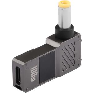 GINTOOYUN 2PCS USB C to 5.5mm Laptop Charging Adapter Female Type C to Male DC 5.5 x 2.5mm Barrel Jack Plug Converter Universal 100W PD Adapter (5525)