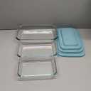 8-Piece Deep Glass Baking Dish Set with Plastic lids,Rectangular Glass Bakeware Set with Lids, Baking Pans for Lasagna, Leftovers, Cooking, Kitchen, Freezer-to-Oven and Dishwasher, Green