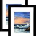 LUCKYLIFE 16x20 Frames, Picture Frames for Wall, Display Pictures 11x14 with Mat or 16x20 without Mat, Set of 2, Black