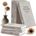 Decorative Books for Home Decor, Set of 3 Linen Fake Books for Decoration, Designer Book Decor Set for Coffee Table/Bookshelf/Mantel Decor/Console Table, Keepsake Photo/Remote Control Storage Box