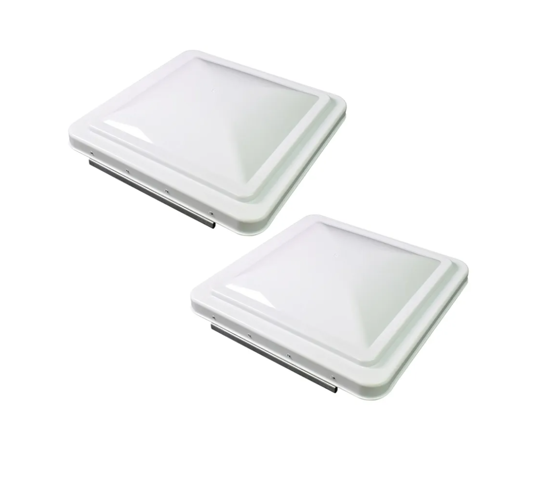 2 Packs 14 Inch RV Roof Vent Cover Universal Replacement Vent Lid White for Camper Trailer Motorhome
