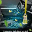 Ikeda Car Air Freshener: Hanging Car Smell Air Freshener | 10ml Round Hanging Car Decoration | Long Lasting Fragrance | For Auto Home | 1pcs (Lemon(Circular))