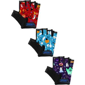 Boao 3 Pairs Kids Half Finger Bike Gloves Non-Slip Breathable Adjustable Birthday Gift for Boys Girls for Bike Workout (3 - 5 Years)