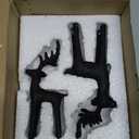 2 Set Modern Christmas Decor Neutral Christmas Reindeer Decor Resin Deer Statues Figurines Elk Statues for Neutral Modern Living Room Bedroom Office Bookshelf Desk Ornaments (Gold, Small)