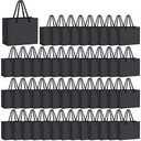 Yexiya 50 Pcs Black Mini Gift Bags with Handle Gift Card Bags Bulk Extra Small Paper Party Favor Boxes Tiny for Christmas Wedding Baby Shower Birthday Wrapping Supplies, 4.7 x 3.9 x 2.3 Inch