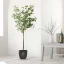Artificial Eucalyptus Tree,6Ft Tall Fake Potted Tree Silk Faux Eucalyptus Tree with Plastic Nursery Pot, Artificial Plants for Home Office Indoor Decor