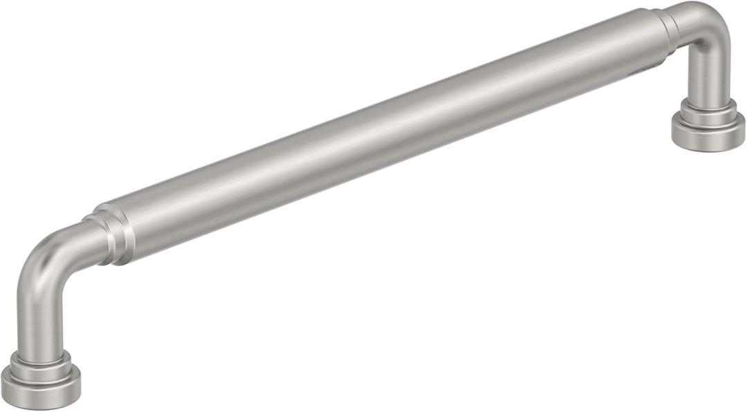 Amerock Coble 7-9/16 inch (192mm) Center-to-Center Satin Nickel Cabinet Pull, BP37665G10