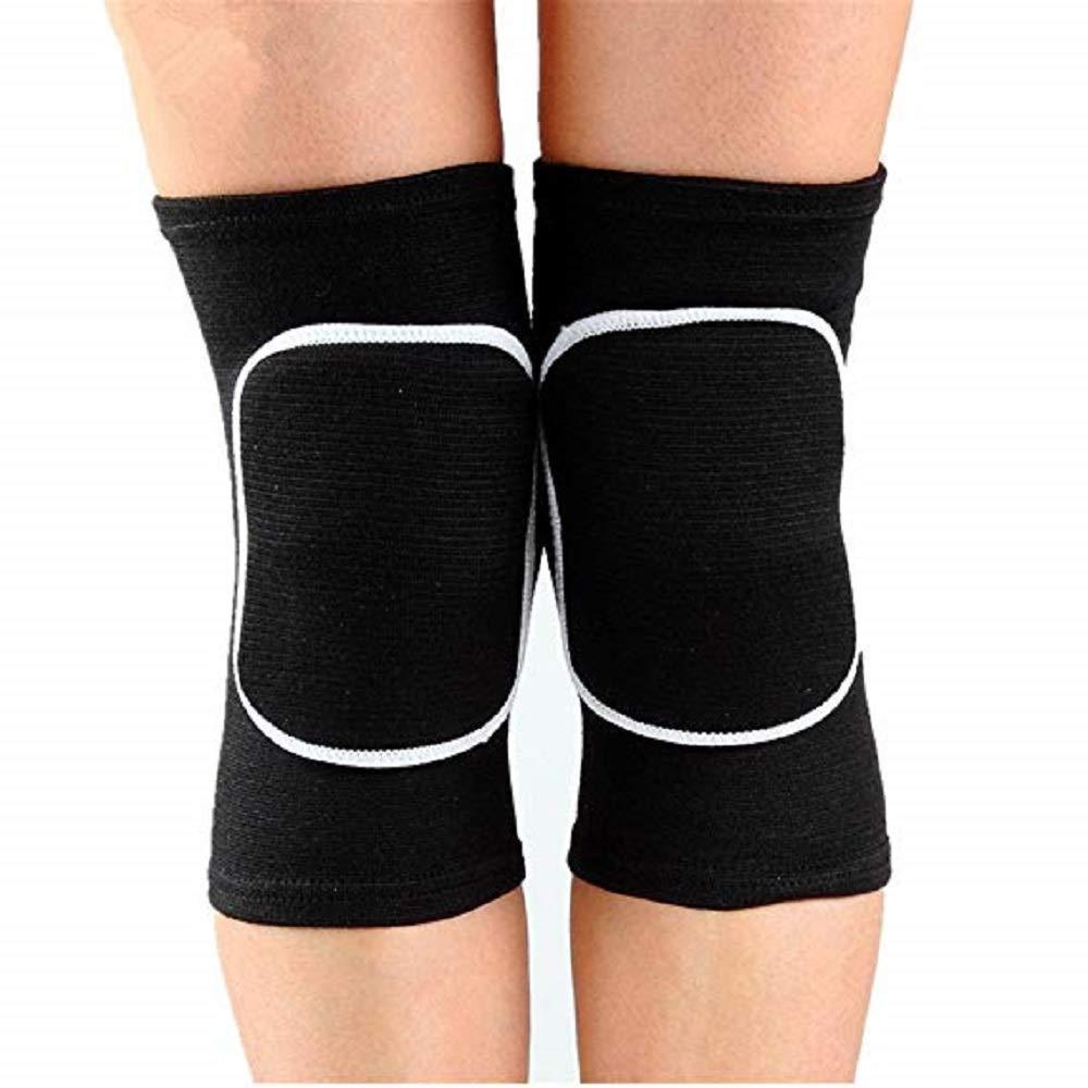 JUMISEE Kids Knee Pad, Anti-Slip Padded Sponge Knee Brace Breathable Flexible Elastic Knee Support for Football Volleyball Dance Skating Basketball Sports (X-Small(4-7 Years old), Black)