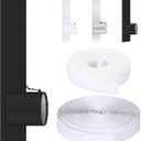 Nuanchu Portable Air Conditioner Window Vent Kit Sliding Window Seal Kit with Drawstring and Adhesive 10 x 40~64 inch Length Adjustable Fastener AC Vent Sealing Cloth for Dryer Hose(Black)