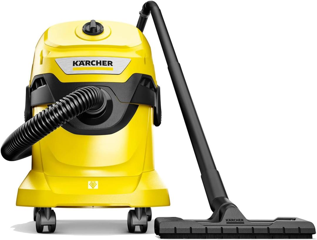 Krcher - WD 4 Multi-Purpose Wet-Dry Vacuum Cleaner - 5.3 Gallon - With Attachments, Space-Saving Design - 1100W - 2022 Edition,Yellow