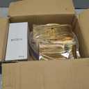 DaYammi 175PCS Clear Gold Plastic Dinnerware Set, Plastic Plates Disposable Hammered Disposable Plates for Party, Include: 25 Dinner Plates, 25 Dessert Plates, 75 Gold Silverware, 25 Napkins, 25 Cups