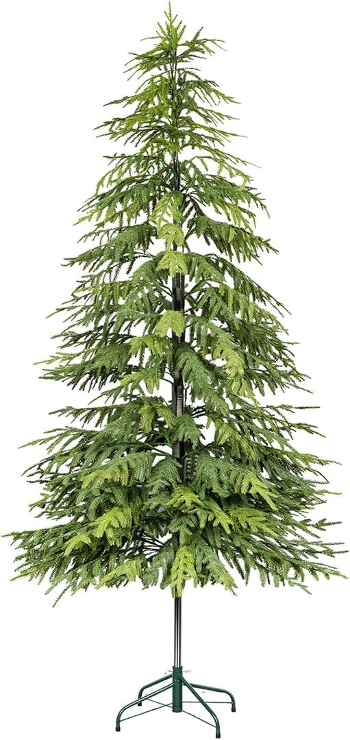 7Ft Artificial Norfolk Pine Trees, Real Touch Faux Cedar Topiary Slim Christmas Tree Large Indoor Outdoor Fake Evergreen Plants for Outdoor & Indoor Use Holiday Christmas Decor