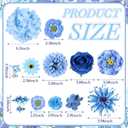 BBTO 21 Pcs Flower Hair Clip Rose Hair Clips Barrettes for Women Flower Accessories Boho Bride Claw Clip Hairpin Brooch Pin Headpiece for Wedding (Blue Series)