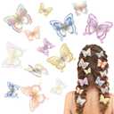 WILLBOND 18 Pcs Butterfly Hair Clip Lace Bows Double-sided Embroidery Butterfly Hair Barrettes Accessories for Women Wedding Birthday Party Favors Decorations, 2 Sizes(Assorted Color)