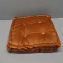 vctops Square Solid Color Velvet Seat Cushion with Handle Tufted Thicken Chair Pad Tatami Floor Pillow Cushion 16.5"x16.5"x4" Dark Orange