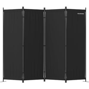 GOJOOASIS 4 Panel Room Divider Folding Privacy Screen Home Office Dorm Decor (Black)
