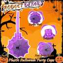 Tanlade 12 Set Halloween Spider Cups with Straws 10 oz Plastic Spider Birthday Party Favor Cup Spiderweb Party Decoration Supplies for Son Daughter Kids Trick or Treat Halloween (Black,Purple,Orange)