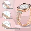 DMMG Compatible with Apple Wacth Band 41/40/38 49/45/44/42 mm, Women Bling Glitter Diamond Shell Design Metal Stainless Steel Straps for iWatch bands Series 9 8 7 6 5 4 3 2 1 SE