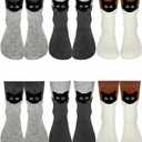 6 Pairs Women Cat Socks Cute Animal Socks Funny Crew Sock Birthday Gift Novelty Cat Sock for Girls Cats Lover women