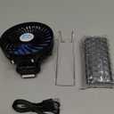 HandFan 5200mAh Portable Handheld Fan Rechargeable - 3 Speeds Foldable Personal Cooling, 2-IN-1 Hand Held Fan Battery Operated, 20H Runtime for Travel/Summer/Concerts/Women (Black&Blue)