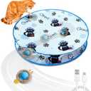 Hyfico Interactive Cat Toys for Indoor Cats Automatic Motion Activated Moving Ball Hide and Seek Game for Indoor, Cat Balls with 28 Inch Play Mat