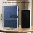 Leather Notebook Journal with Pen, A5 Lined Hardcover Notebook with Magnetic Closure, 240 Pages Daily Journal for Men Women, Ruled Journals Notebooks for Work, Writing, Note Taking - Blue