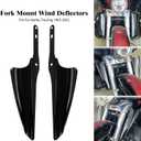 Front Fork Mount Wind Deflectors Compatible with Harley Electra Glide Road King Street Glide 1995-2023 (Color:Black)