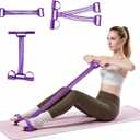 2 x 3-in-1 Multifunctional Pedal Resistance Band with Handle, Natural Latex Tension Rope, Portable Pocket Gym for Abdomen Waist Arm Leg Stretching Training, Home Office Travel