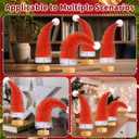 Soulchen 6 Pcs Christmas Santa Hat Tree Red Mini Christmas Tree 12'' Small Tabletop Trees Elf Hat Whimsical Holiday Red Artificial Xmas Table Decorations for Home Office Tabletop Party Holiday