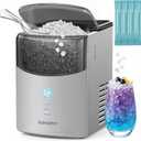 Euhomy Countertop Nugget Ice Maker, 35lbs Daily Sonic Crushed Ice Machine
Ice Ready in 5 Mins, Dual-Pump Self-Cleaning, Detachable Lid, Pebble Ice Maker with Basket, Scoop, 4 Packs Cleaner, Grey