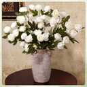 12 Pcs Faux Peonies Artificial Flowers for Vase 28 Inches Vintage Fake Peony Branches with Stems for DIY Bouquet Centerpieces Summer Wedding Vase Fillers Arrangements Shower Decorations