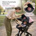 Doona Car Seat Sun Shade Extension, Baby Car Seat Sun Cover Canopy Extender, Infant Stroller Sunshade with UV Protection, Breathable Mesh Bug Net, Newborn Travel Shade