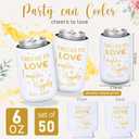FoldTier Wedding Can Cooler Decorations Cheers to Love Laughter and Happily Ever After Can Cooler for Wedding Supplies Bridal Showers Engagements Bachelorette Parties(50 Pcs)